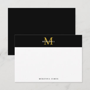 Tarjeta Pequeña Oro Negro Minimal Elegante Simple Clásico Moderno