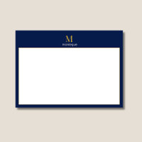 Oro Profundo Navy Monograma Nombre Personalizado L