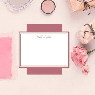 Tarjeta Pequeña Oro Rosa minimalista, 2 fronteras, firma
