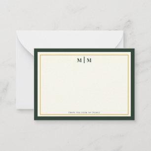 Tarjeta Pequeña Oro Verde Forestal Monograma Profesional Personal