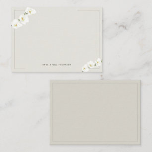 Tarjeta Pequeña Orquídeas Blancas Sencillas Y Elegantes Pareja De