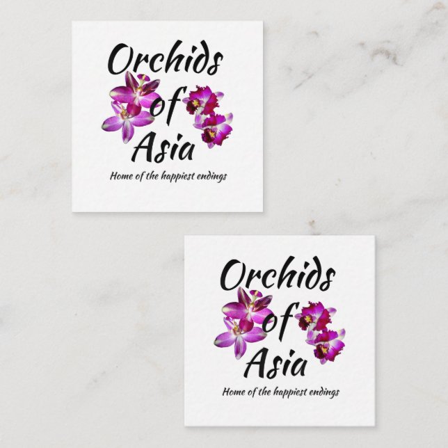 Tarjeta Pequeña Orquídeas de Asia (Anverso / Reverso)