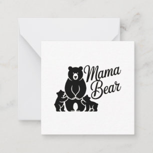 Tarjeta Pequeña Osa Madre con Cachorros Familia de Oso Adorable