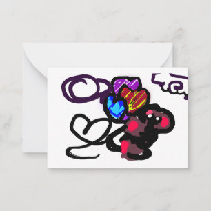 Tarjeta Pequeña Osito de San Valentín arriba 