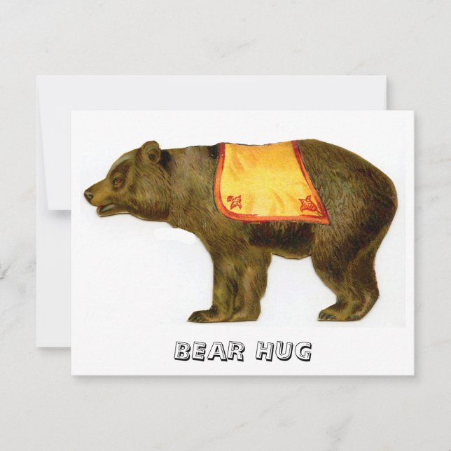 Tarjeta Pequeña Oso circo vintage (Anverso)