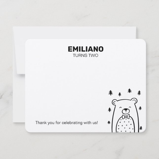 Tarjeta Pequeña Oso con correa de vaca, notecnológicos (Anverso)