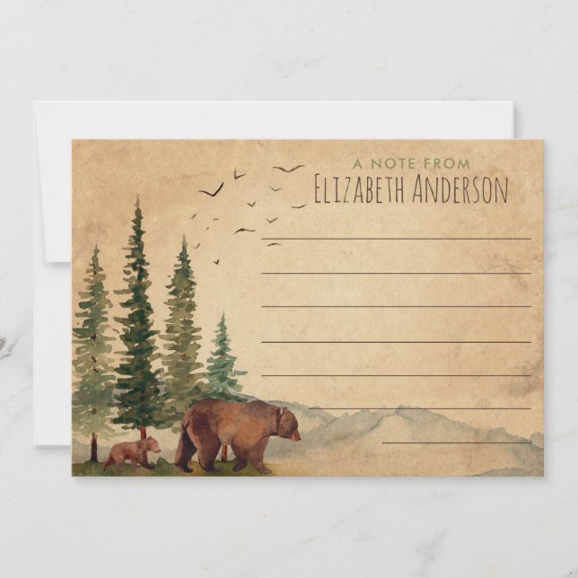 Tarjeta Pequeña Oso de bosque único (Anverso)