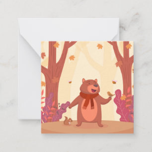 Tarjeta Pequeña Oso de caída