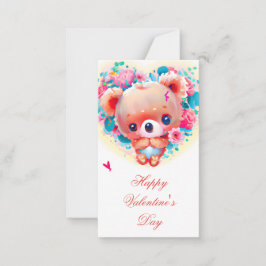 Tarjeta Pequeña Oso del día de San Valentín de niños adorables