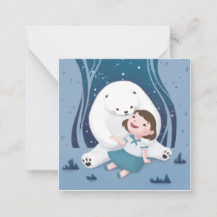 Tarjeta Pequeña Oso polar y Ilustracion infantil