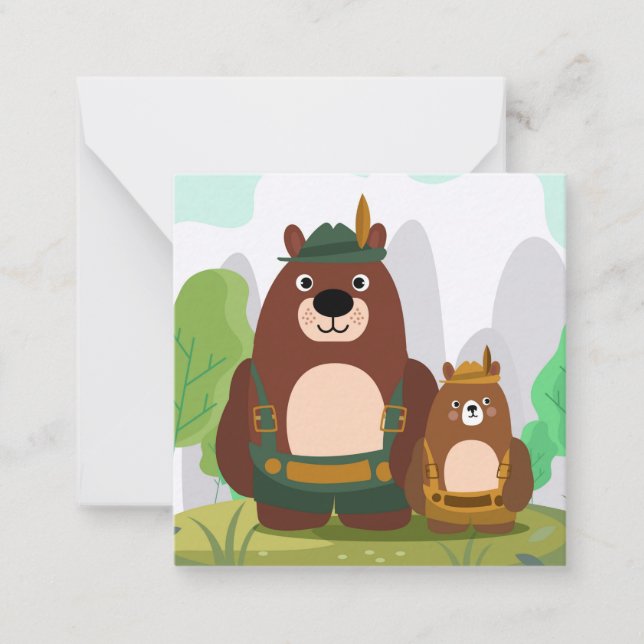 Tarjeta Pequeña Osos cortados en el flanco (Anverso)