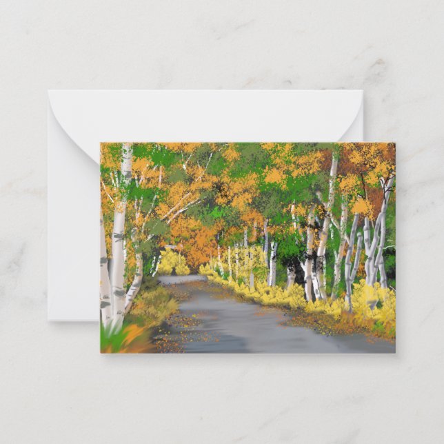 Tarjeta Pequeña Otoño Aspen Country Blank (Anverso)
