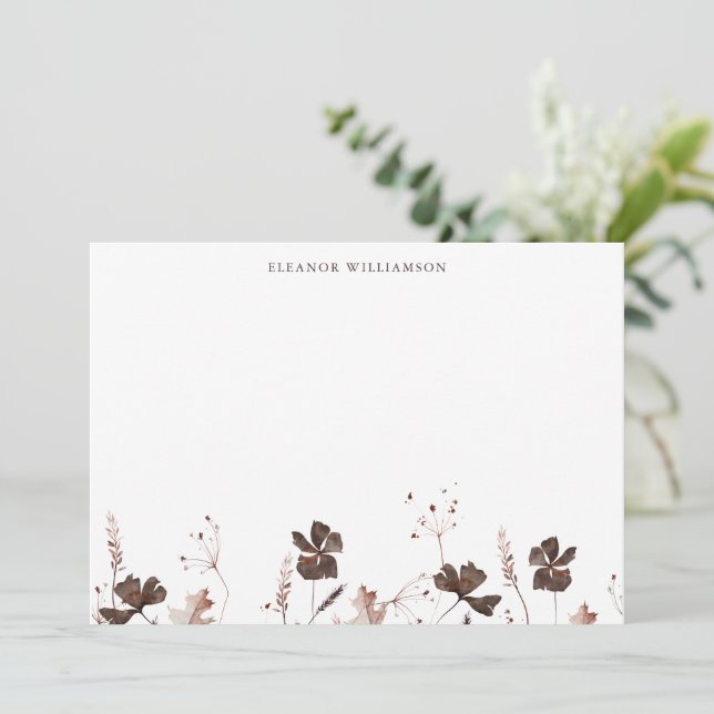 Tarjeta Pequeña Otoño botánico otoñal deja personalizado (Anverso de pie)