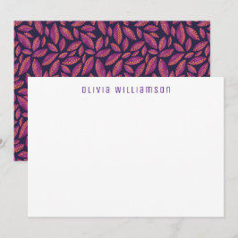 Tarjeta Pequeña Otoño Deja Morado Muy Peri Notecard