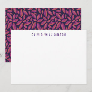 Tarjeta Pequeña Otoño Deja Morado Muy Peri Notecard