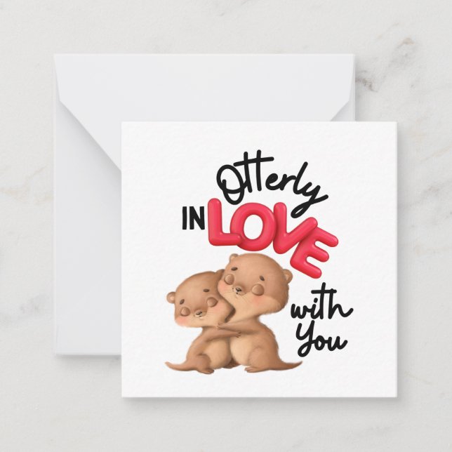 Tarjeta Pequeña ¡Otterly enamorado de ti! - Día de San Valentín li (Anverso)