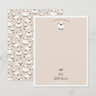 Tarjeta Pequeña Ovejas Corderos Tiernos Animales De Granja Fiesta