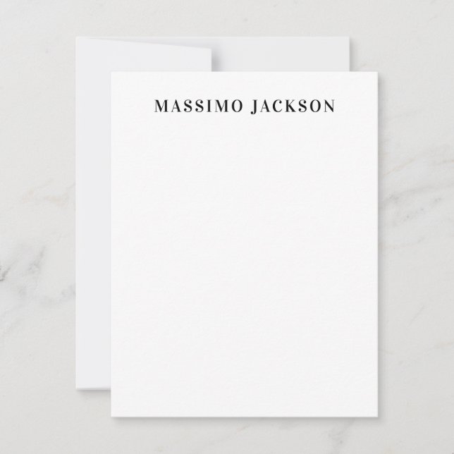 Tarjeta Pequeña Own Name Decorative Minimalist Plain Black White (Anverso)