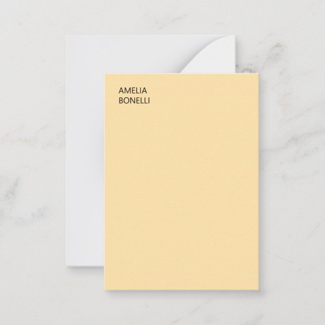 Tarjeta Pequeña Own Name Modern Minimal Professional Plain Beige (Anverso)