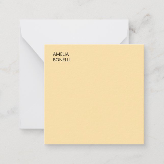 Tarjeta Pequeña Own Name Modern Minimal Professional Plain Beige (Anverso)