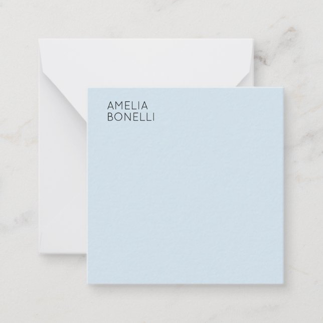 Tarjeta Pequeña Own Name Modern Minimalist Professional Plain Blue (Anverso)