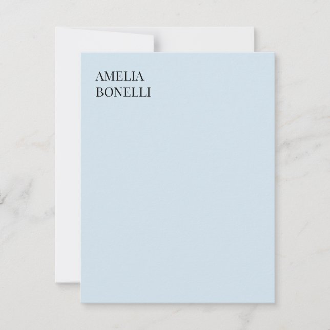 Tarjeta Pequeña Own Name Modern Minimalist Professional Plain Blue (Anverso)