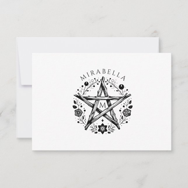 Tarjeta Pequeña Pagan Pentagram (Anverso)