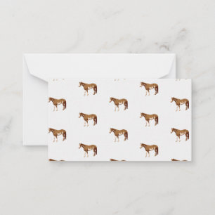 Tarjeta Pequeña Paint American Horse Equestour Watercolor