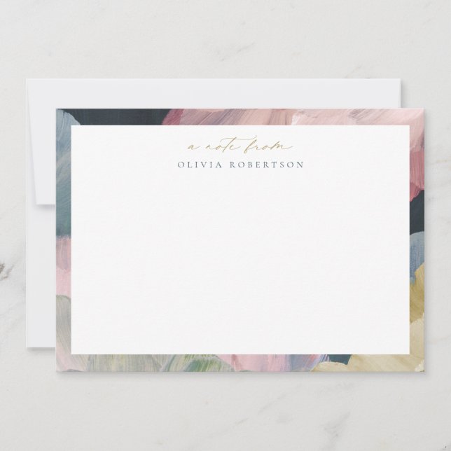 Tarjeta Pequeña Painted Abstract Art Personal Stationery Note card (Anverso)