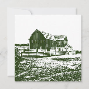 Tarjeta Pequeña Paisaje campestre estilo madera casa de campo
