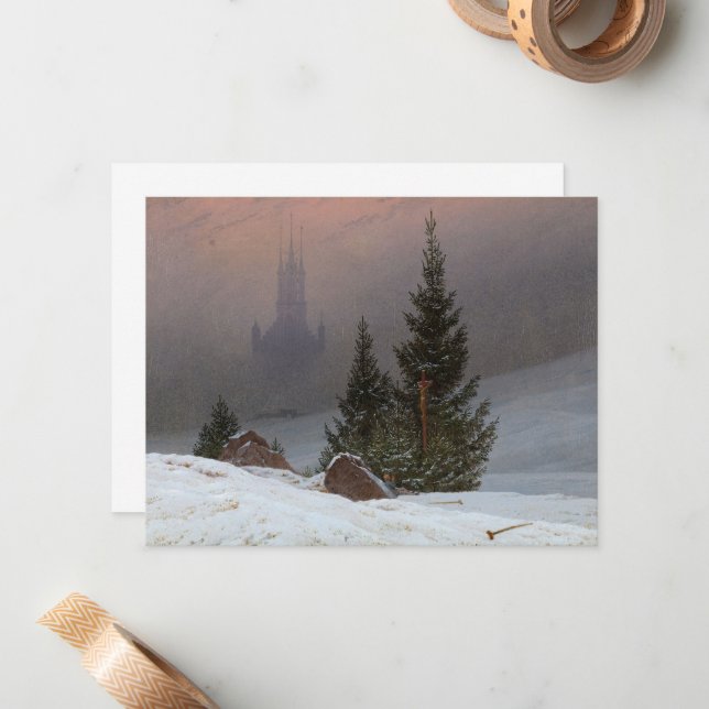 Tarjeta Pequeña Paisaje invernal, 1811 por Caspar David Friedrich (Anverso/Reverso In Situ)