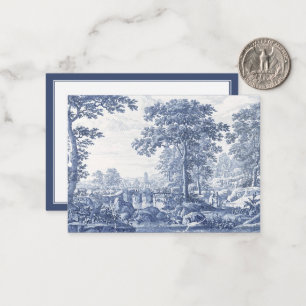 Tarjeta Pequeña Paisaje italianizado azul siglo XVII 