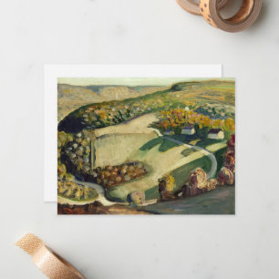 Tarjeta Pequeña Paisaje rural por Grant Wood