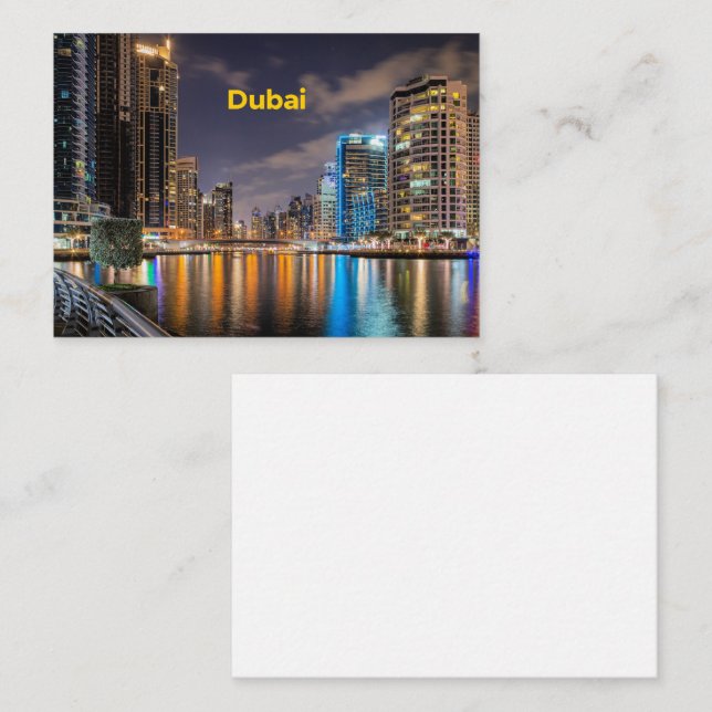 Tarjeta Pequeña Paisaje urbano de Dubai (Anverso / Reverso)