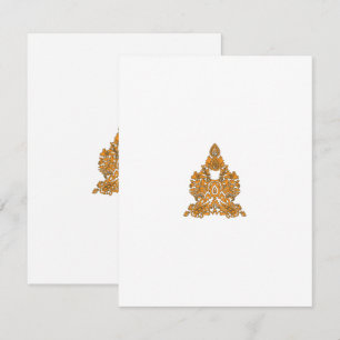 Tarjeta Pequeña Paisley Floral Art ・ Naranja Boho Decoración