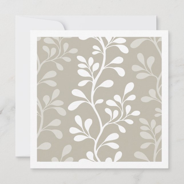 Tarjeta Pequeña Paisley Waltz Silhouette Beige Minimal Botanical (Anverso)