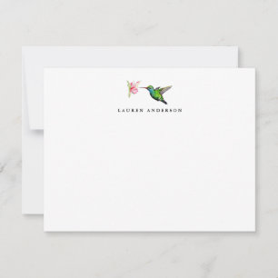 Tarjeta Pequeña Pájaro Colibrí Acuarela Personalizado Plano