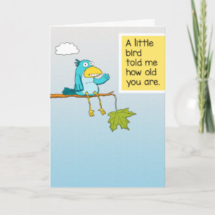 Tarjeta Pequeña pájaro lindo y gracioso me dijo cumpleaños