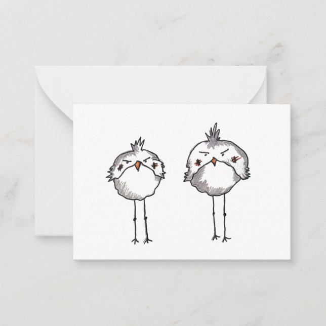 Tarjeta Pequeña Pájaros gruñones (Anverso)