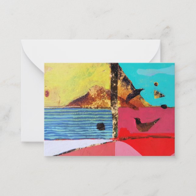 Tarjeta Pequeña Pájaros Vista de ojos plana (Anverso)