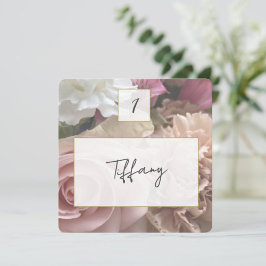 Tarjeta Pequeña Pale Pink Rose Place Setting Card