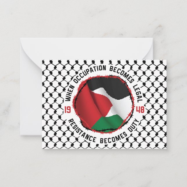 Tarjeta Pequeña Palestina: Palestina se convierte en Palestina en  (Anverso)