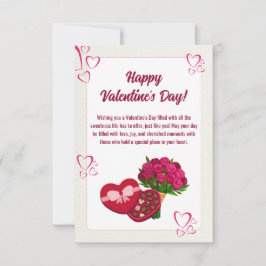 Tarjeta Pequeña Paleta de amor puro: Día de San Valentín rosa blan