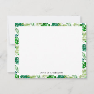 Tarjeta Pequeña Palm Monstera Verde Tropical Deja Selva Safari