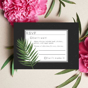 Tarjeta Pequeña Palm Night Sky Tropical Moderno Minimalista RSVP