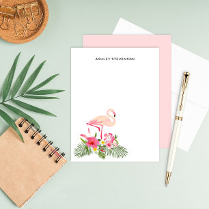 Tarjeta Pequeña Palm Tropical Sale Nombre Personalizado Flamingo R