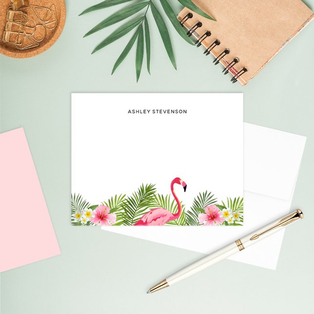 Tarjeta Pequeña Palm Tropical Sale Nombre Personalizado Flamingo R (Subido por el creador)