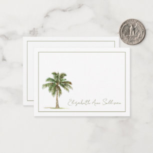 Tarjeta Pequeña Palmera Costera Personalizada