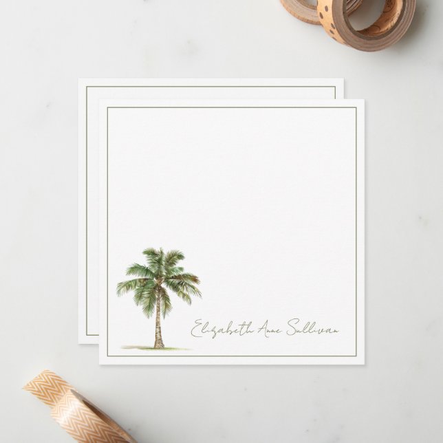Tarjeta Pequeña Palmera Costera Personalizada (Anverso/Reverso In Situ)