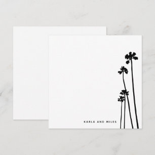Tarjeta Pequeña Palmeras altas modernas exóticas isla tropical